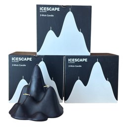 ICESCAPE Sculptural 3-Wick Candles By Aruliden  Set Of Three (New In Boxes)