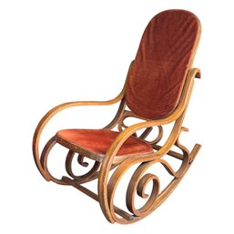 Sculptural Bentwood Rocking Chair  Mid-Century Modern, Thonet-Style Icon