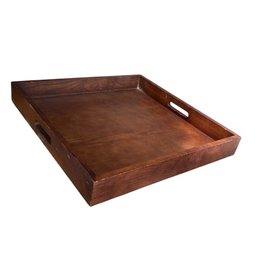 Pottery Barn 24' Solid Wood Serving Tray With Cutout Handles