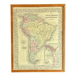 1867 S. Augustus Mitchell Map Of South America  Original Hand-Colored Engraving, 15' X 12'