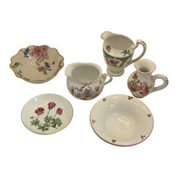 Charming English Floral China Assortment Of 6 Pieces