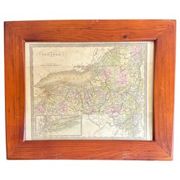 1849 Greenleaf Map Of New York  Original Hand-Colored Engraving, 18' X 15'