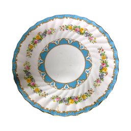 Crown Staffordshire Floral Turquoise Rim Bone China Plate, England