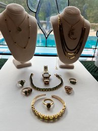 Peridot And Emerald Stones In Sterling With Gold Overlay,