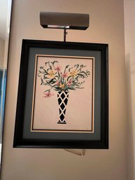 Needlepoint Vase With Flowers, With Light