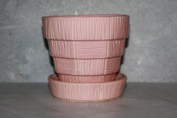 Vintage McCoy Pink Basketweave Planter