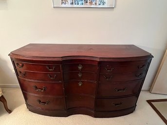 Mahogany Dresser Scrolled Ends With Fluted Sides, Plenty Of Storage