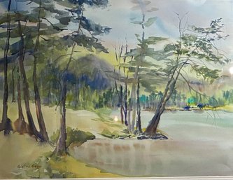 Kristine Gazzo Watercolor In A Gold Gilt Frame