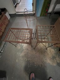 1 Plant Stand, 2 Outdoor Tables, Metal