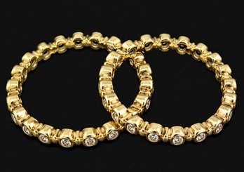 Two 18K Hidalgo Yellow Gold And Diamond Eternity Rings 2.75 DWT