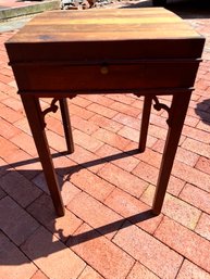 Antique Mahogany Side Table With Pull Out Writing Top