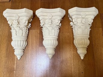 Trio Of Matching Resin Wall Sconces