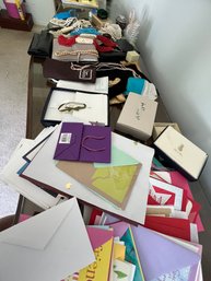 Ladies Lot-jewelry, Cases, Boxes, Cards, Prada Wallet,