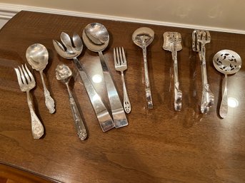 Silverplate And Chrome Serving Utensils