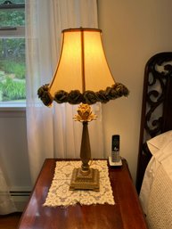 Pair Of Table Lamps With Floral Embellished  Lamp Shades