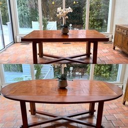 Square & Converts To Oval Harvest Dining Table