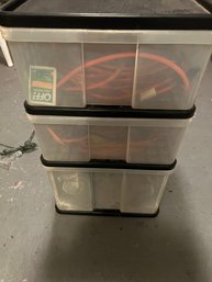 3 Drawer Plastic Storage W/Electric Extension Cords