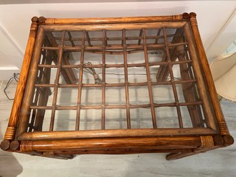 Classic, Heyward Wakefield Side Table With Glass Top