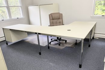 Vintage Ikea Diagonal Corner Cut Off White Modular Desk