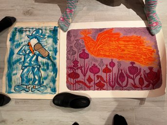 Signed Art By Jean Francois Paris, Man W/ Violin, Signed Litho