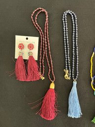 Colorful Boho Tasseled Necklace & Earring