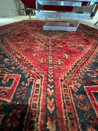 Antique Tribal Rug, Red, Black, Cream Colors,