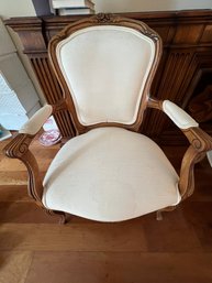 Bergere Chair, Louis XV Style, Florettes And Scrolled Arms And Legs