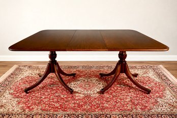 Mid Century Baker Furniture Double Pedestal Dining Room Table