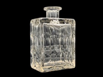 Vintage Heavy Cut Crystal Rectangular Decanter With Thumbprint Panels