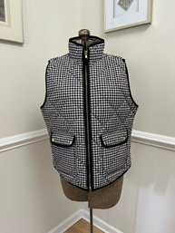J Crew Hounds Tooth Puffer Vest Size L 25'L