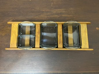 Wood & Glass Hors D'oeuvres Tray