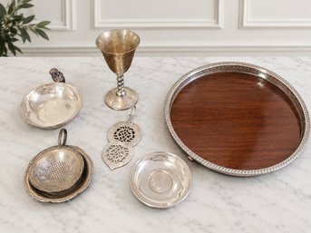 Nice Vintage Collection Of Assorted Tableware And Bar Accessories Including Sheffield Silver-plated Items
