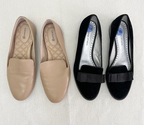 Tan Birdies & Black Adrienne Vittadini Flats Size 7.5