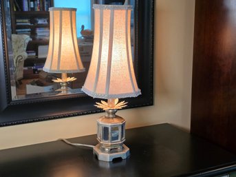 Distinctive Hexagonal Accent Table Lamp With Tall Shade