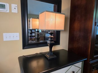 Contemporary Black Table Lamp With Rectangular Shade