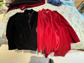 Rust And Navy Blue Colored Corduroy Jackets, Ladies S-m