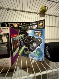 Binoculars, Polaroid Camera, Field Binoculars