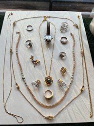 Timex, Sterling, Multi Colored Sterling Flowers, Pearls, Beads, And More,