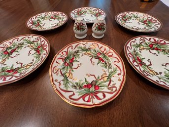 Tiffany & Co., 'HOLIDAY' Luncheon Plates, With Salt And Pepper