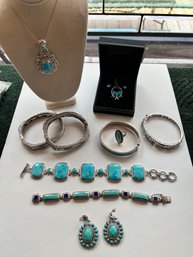 Sterling Silver, Turquoise, Amethyst,