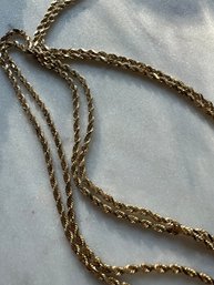 14 Kt 30' Rope Chain With Box Clasp And Lock Close