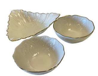 Three Vintage LENOX Leaf Bowls (C)