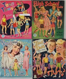 1940's Era Group Of 4 Paper Dolls Books