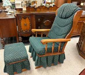 Vintage Newport Rocker Glider With Ottoman