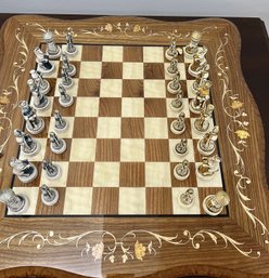 Handcrafted Lacquered Wood Inlay Chess Set