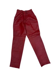 Pair Of Red Leather Pants Size 4