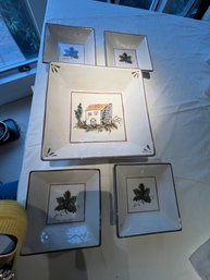 NEW William Sonoma, Made In Italy, Ceramic Serving Set, So Pretty!