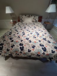 Kismet-Fleeced Bed Cover With Pillows, Queen Size, Floral Design
