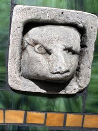 'The Little Pig' With Stained Glass On A Heavy Plaque