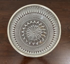 Vintage F.B. Rogers Crystal Bowl Silver Plated Rim